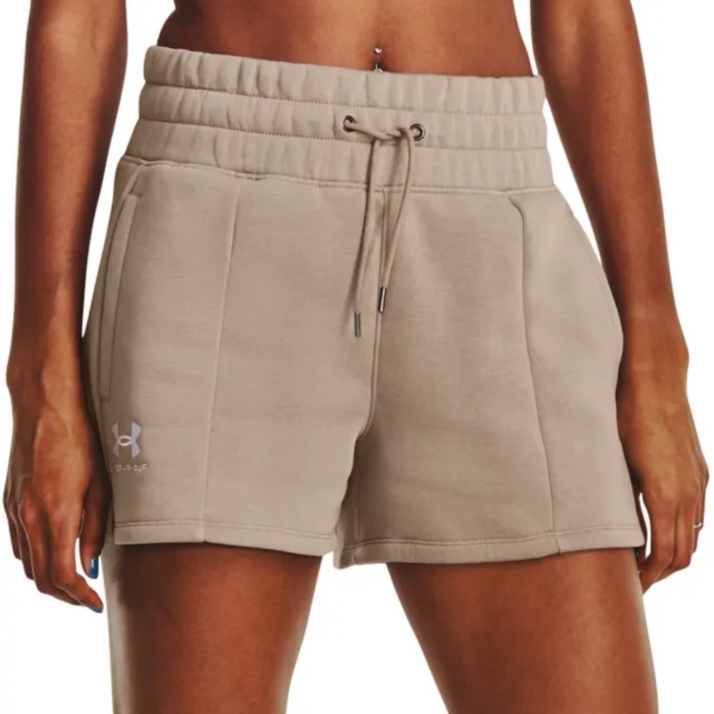 Under Armour Women's UA Essential Fleece Shorts Beige - L